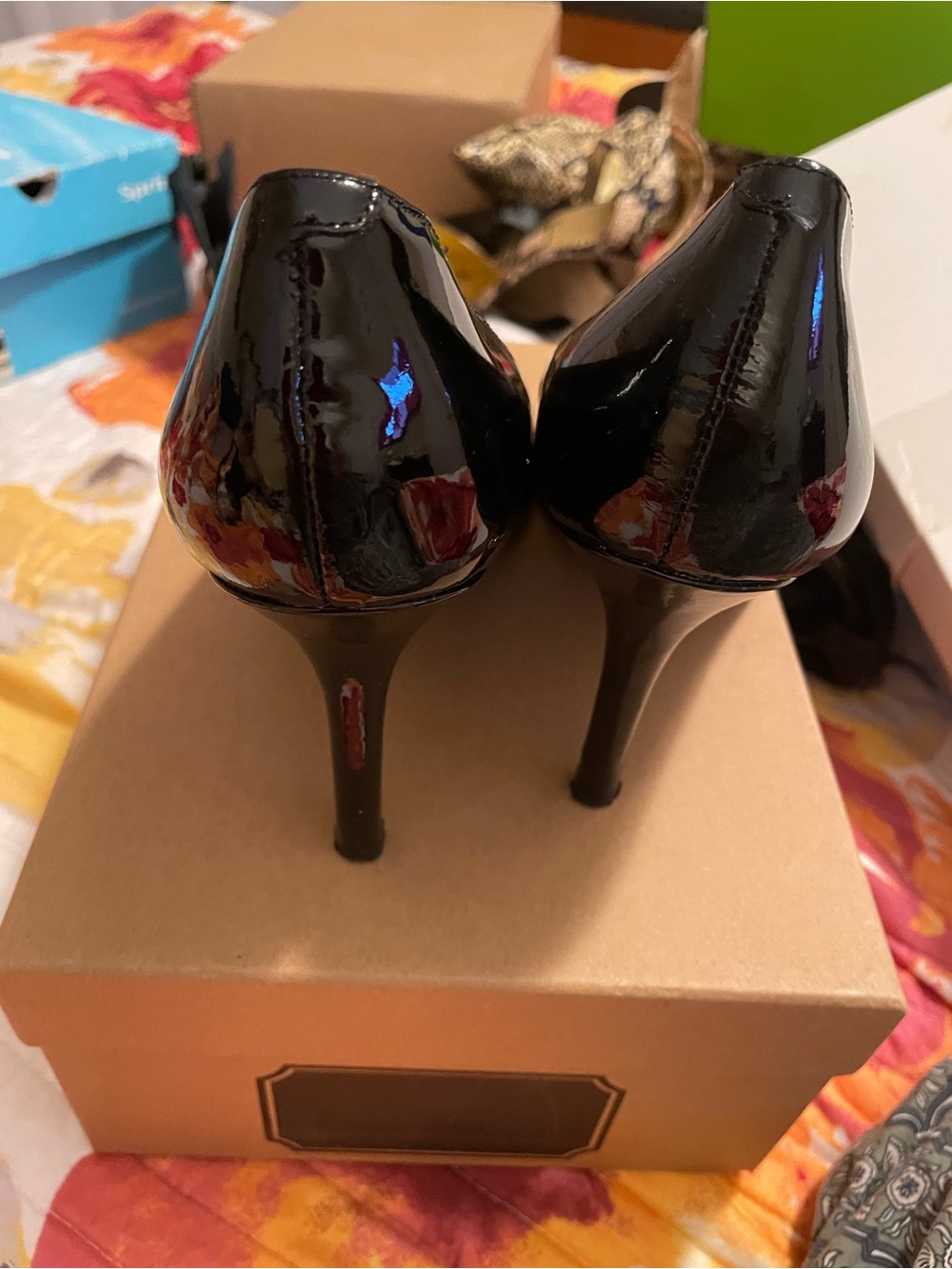 Nine West Black Patent Leather Stiletto Heels